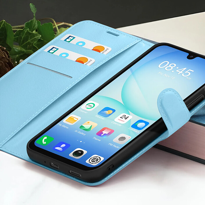 Acheter Zanaé Étui Portefeuille pour Samsung A17 Support et Languette Magnétique Bleu clair