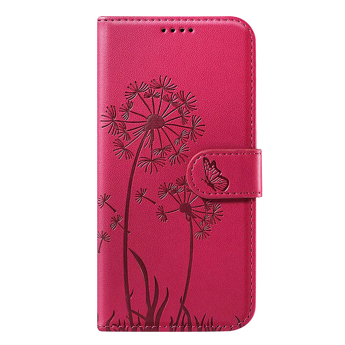 Zanaé Étui Portefeuille pour Galaxy A56 / A36 Premium Design Fleurs Papillon Rouge