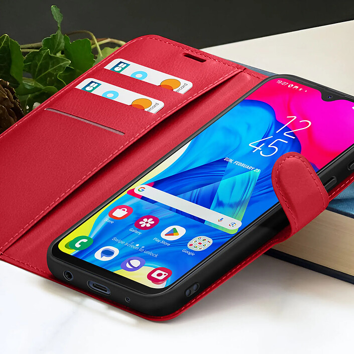 Acheter Zanaé Étui Portefeuille pour Galaxy M10 avec Fonction Support et Languette Magnétique Rouge
