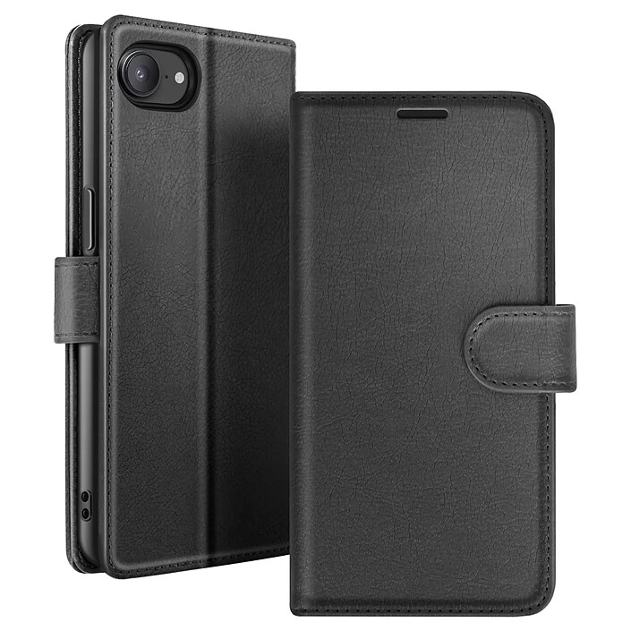 Zanaé Étui Portefeuille pour iPhone 16e Support et Languette Magnétique Noir