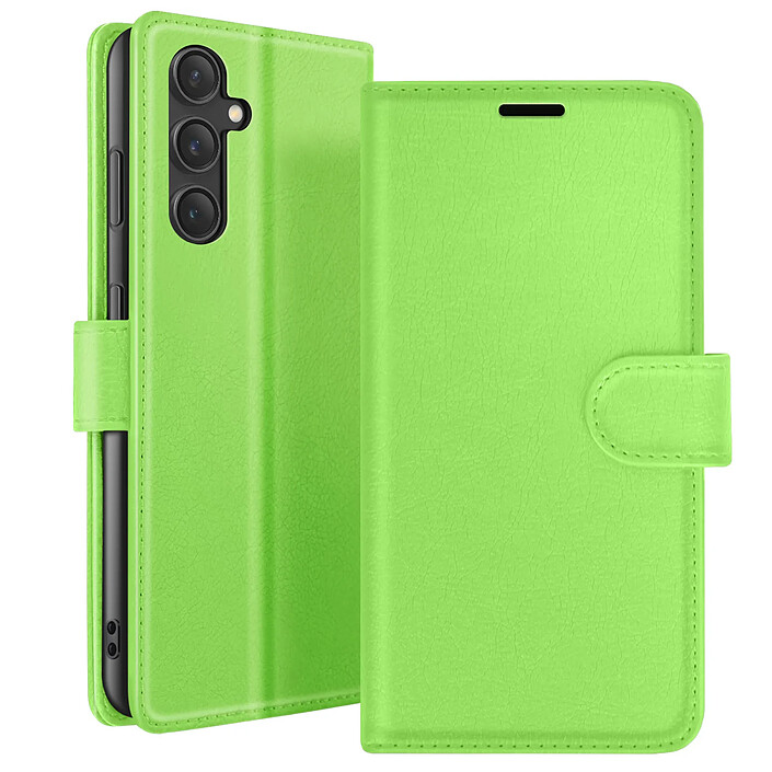 Zanaé Étui Portefeuille pour Galaxy S23 FE Fonction Support et Languette Magnétique Vert