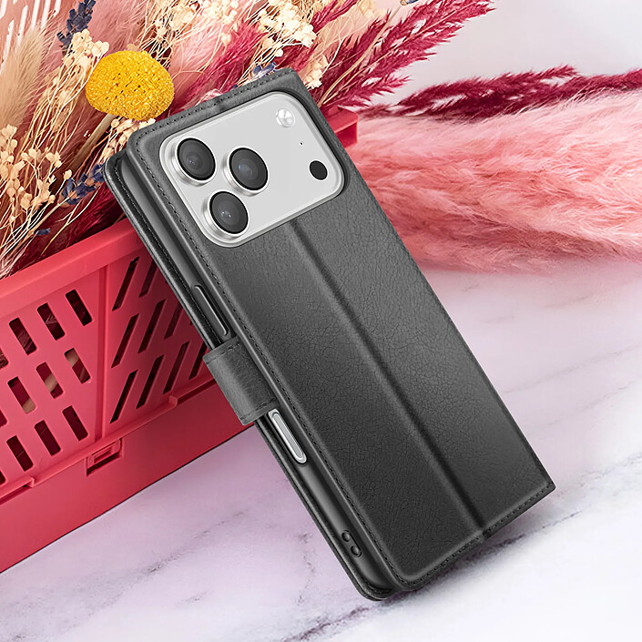 Zanaé Étui Portefeuille pour iPhone 17 Pro Max avec Support et Languette Magnétique Noir pas cher