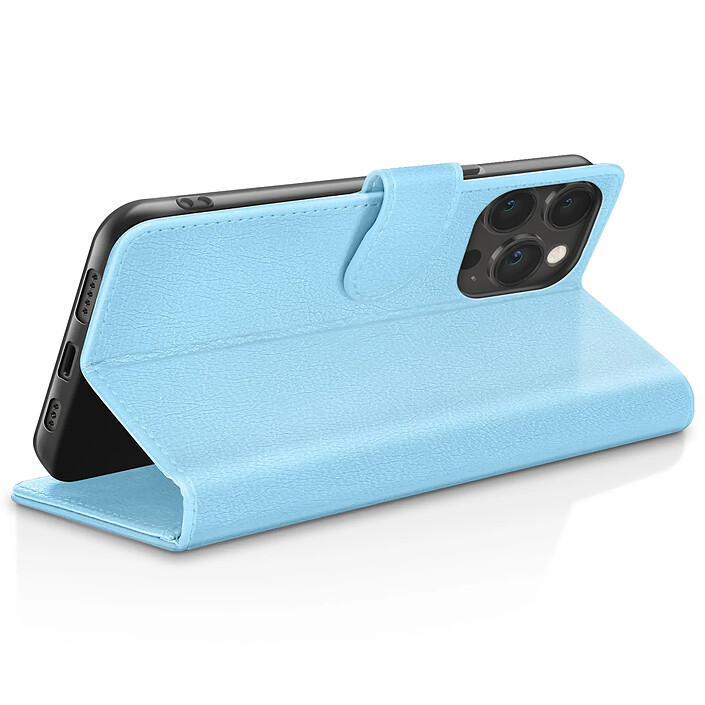 Avis Zanaé Étui Portefeuille pour iPhone 13 Pro Support et Languette Magnétique Bleu clair