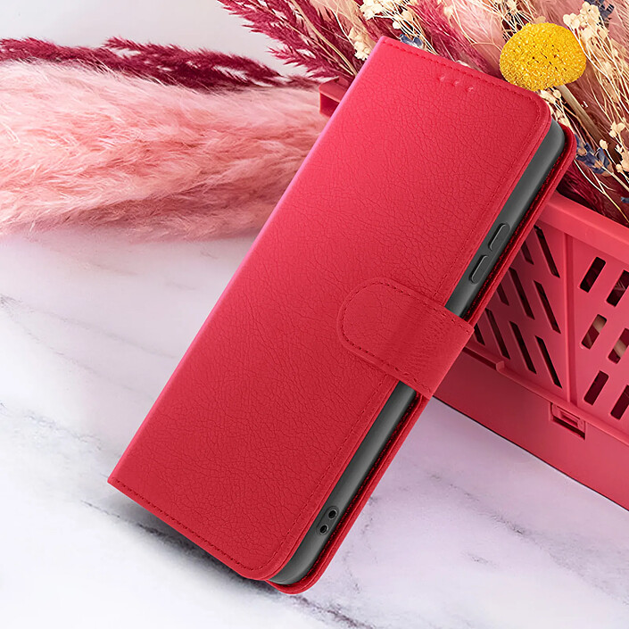 Zanaé Étui Portefeuille pour Honor Magic 6 Lite 5G Support et Languette Rouge pas cher