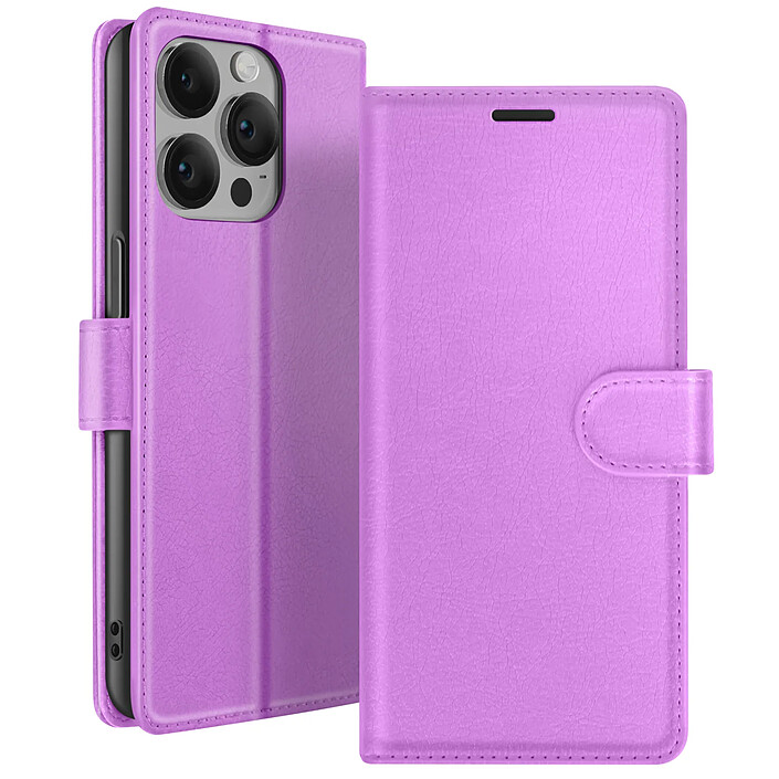 Zanaé Étui Portefeuille pour iPhone 14 Pro Support et Languette Magnétique Violet
