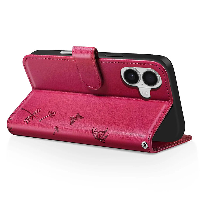 Avis Zanaé Étui Portefeuille pour iPhone 17 Premium Design Fleurs Papillon Rouge