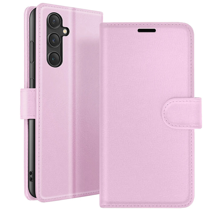 Zanaé Étui Portefeuille pour Galaxy S23 FE Fonction Support et Languette Magnétique Rose