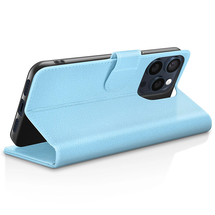 Avis Zanaé Étui Portefeuille pour iPhone 15 Pro Max avec Support et Languette Magnétique Bleu clair
