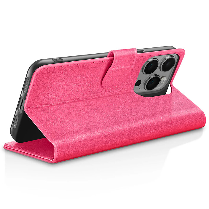 Avis Zanaé Étui Portefeuille pour iPhone 14 Pro Max Support et Languette Magnétique Fuchsia