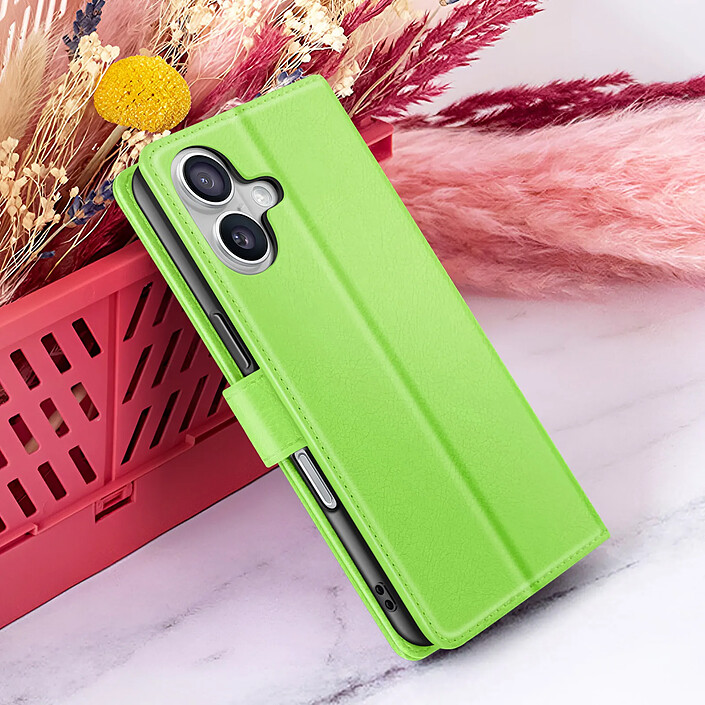 Zanaé Étui Portefeuille pour iPhone 17 Air Fonction Support et Languette Magnétique Vert pas cher