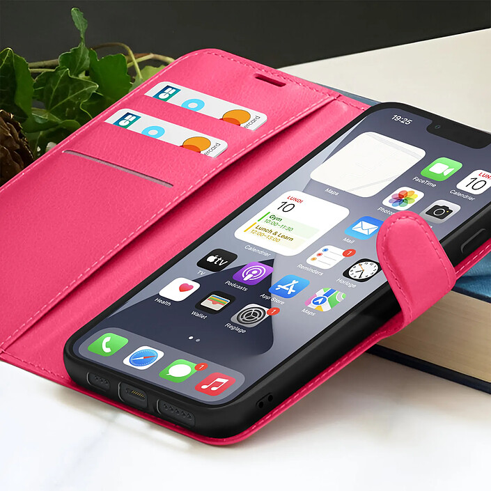 Acheter Zanaé Étui Portefeuille pour iPhone 13 Pro Support et Languette Magnétique Fuchsia