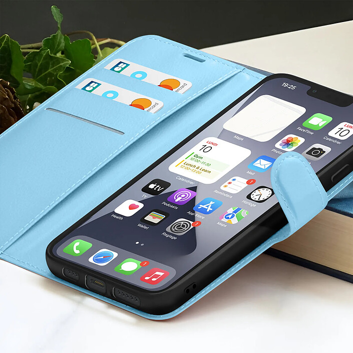 Acheter Zanaé Étui Portefeuille pour iPhone 13 Pro Support et Languette Magnétique Bleu clair