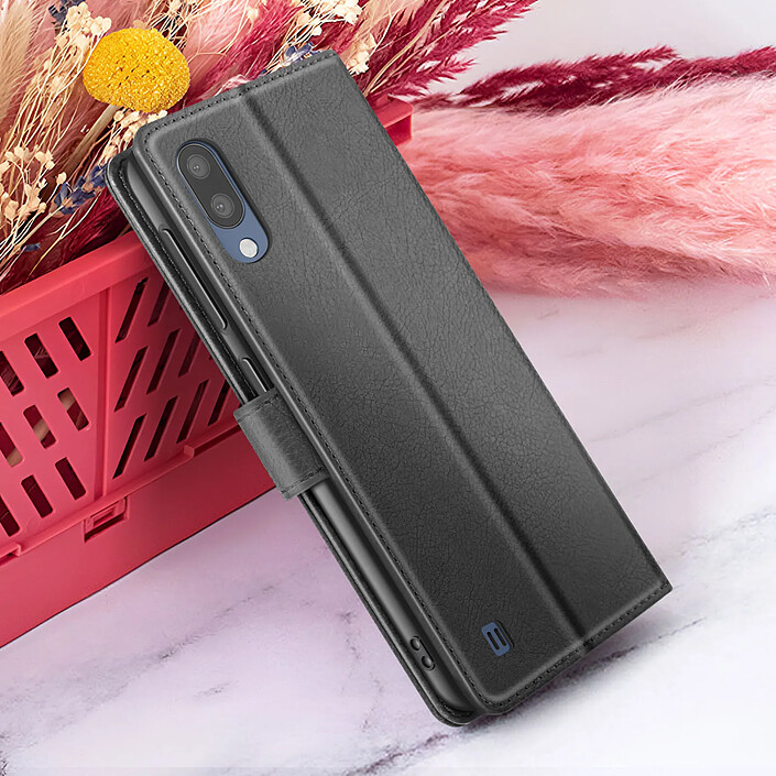 Zanaé Étui Portefeuille pour Galaxy M10 avec Fonction Support et Languette Magnétique Noir pas cher