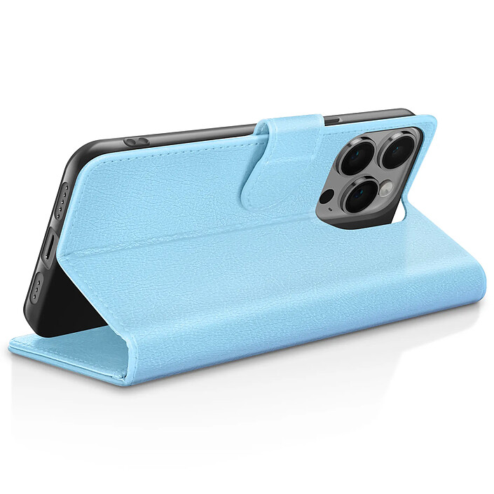 Avis Zanaé Étui Portefeuille pour iPhone 14 Pro Max Support et Languette Magnétique Bleu clair