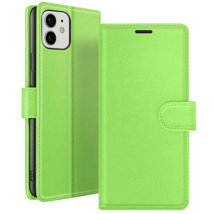 Zanaé Étui Portefeuille pour iPhone 12 et 12 Pro Support et Languette Magnétique Vert