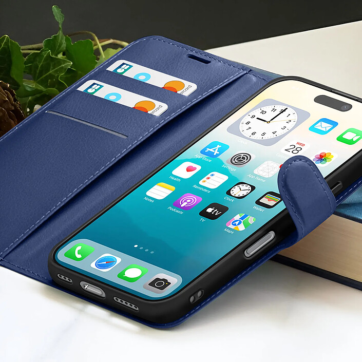 Acheter Zanaé Étui Portefeuille pour iPhone 17 Pro avec Support et Languette Magnétique Bleu nuit