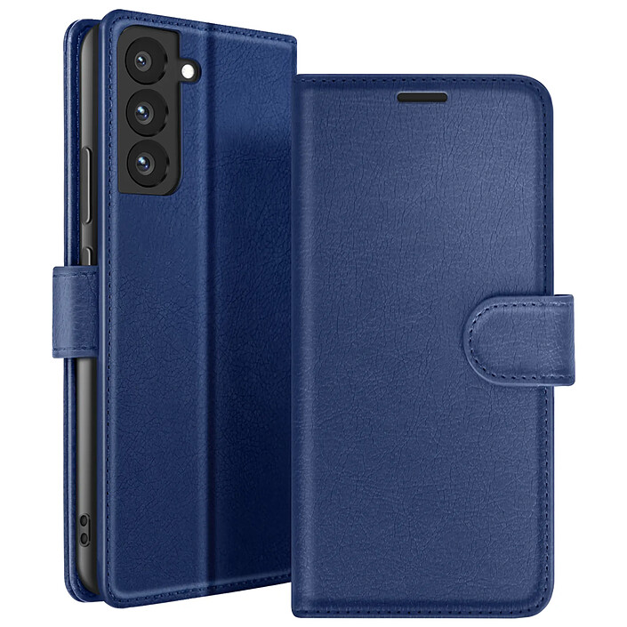 Zanaé Étui Portefeuille pour Samsung Galaxy S22 Support et Languette Bleu nuit