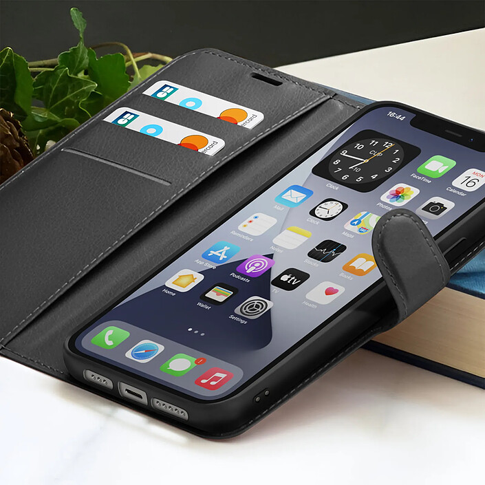 Acheter Zanaé Étui Portefeuille pour iPhone 12 et 12 Pro Support et Languette Magnétique Noir