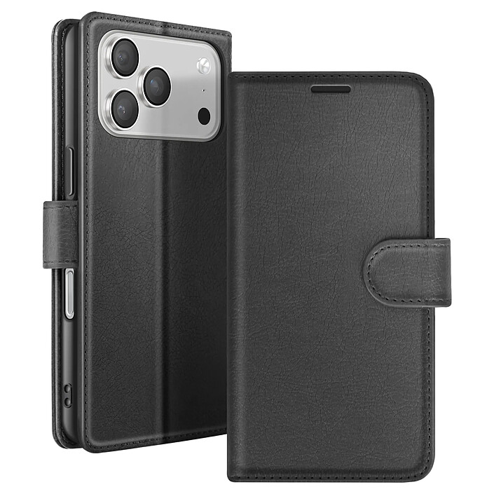 Zanaé Étui Portefeuille pour iPhone 17 Pro Max avec Support et Languette Magnétique Noir