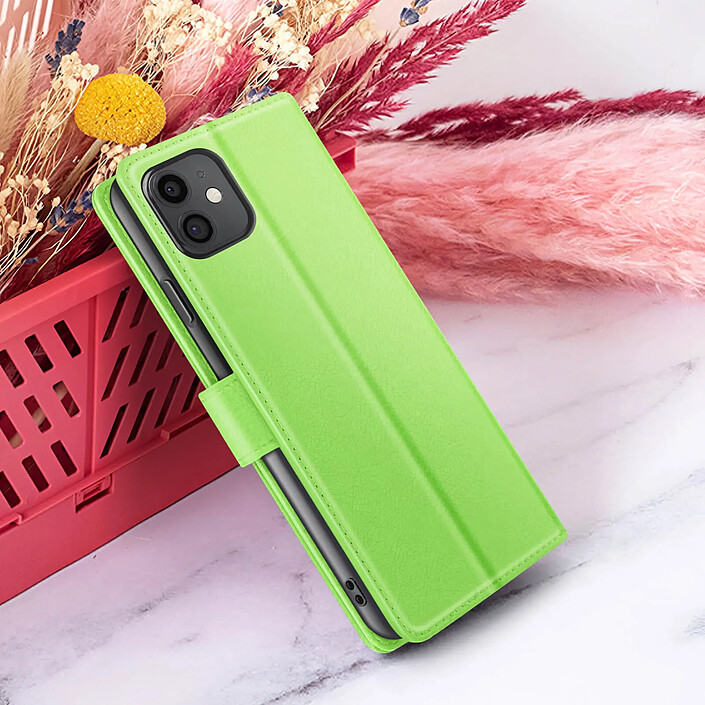 Zanaé Étui Portefeuille pour iPhone 11 Support et Languette Magnétique Vert pas cher