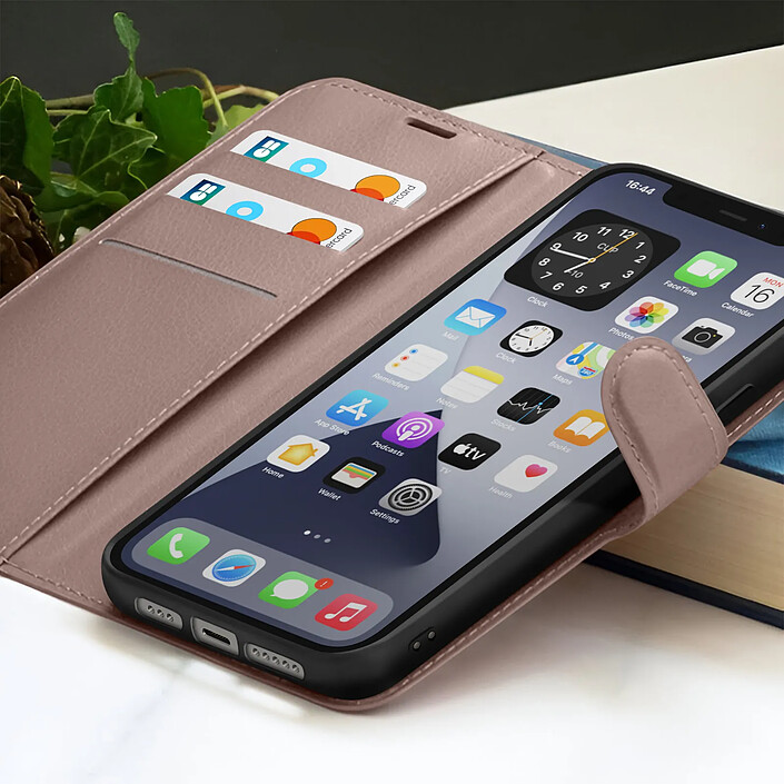 Acheter Zanaé Étui Portefeuille pour iPhone 12 et 12 Pro Support et Languette Magnétique Taupe