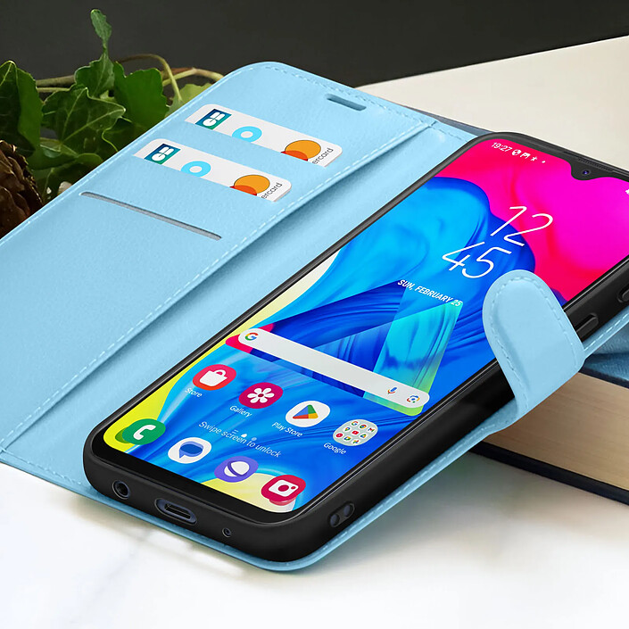 Acheter Zanaé Étui Portefeuille pour Galaxy M10 avec Fonction Support et Languette Magnétique Bleu clair