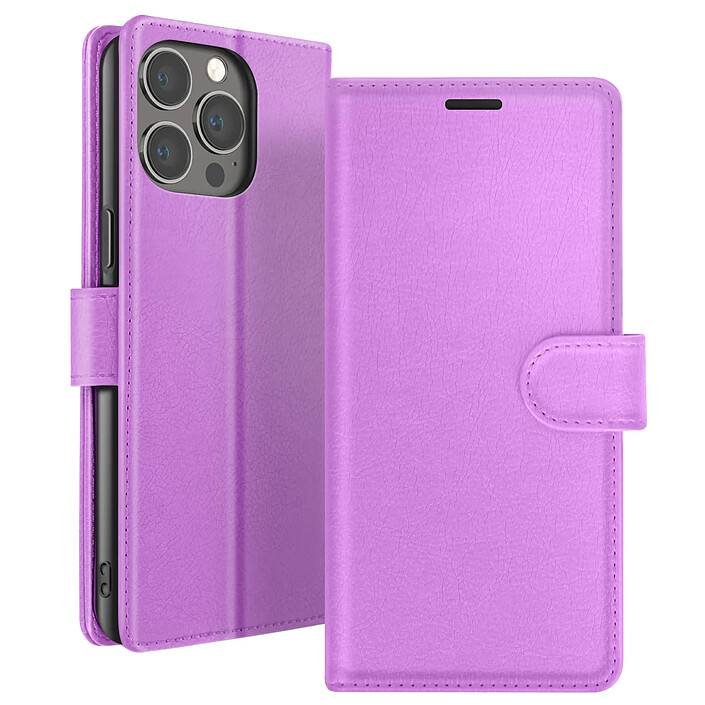 Zanaé Étui Portefeuille pour iPhone 13 Pro Max Support et Languette Magnétique Violet