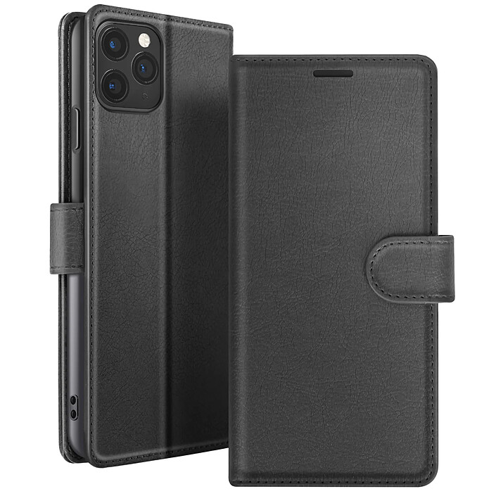 Zanaé Étui Portefeuille pour iPhone 11 Pro Max Support et Languette Magnétique Noir