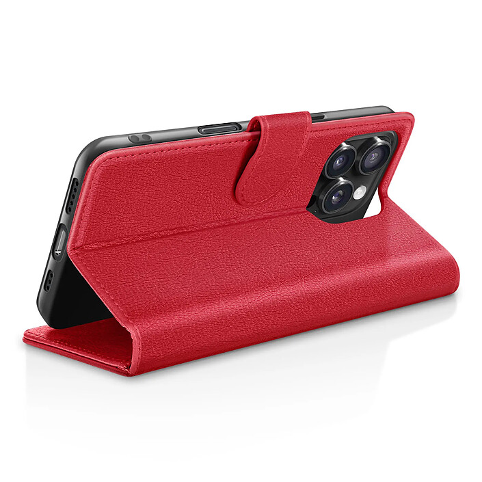Avis Zanaé Étui Portefeuille pour iPhone 16 Pro Max avec Support et Languette Magnétique Rouge