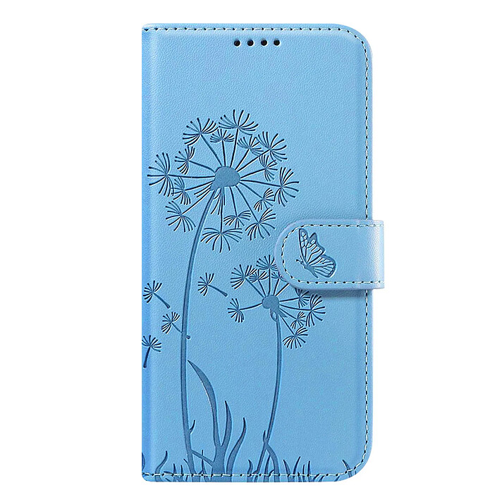 Zanaé Étui Portefeuille pour iPhone 17 Pro Premium Design Fleurs Papillon Bleu clair