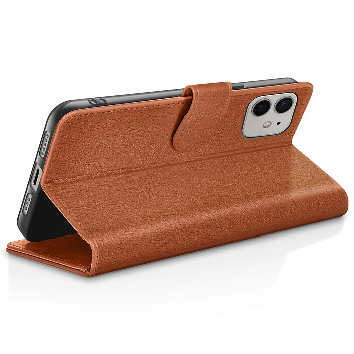 Avis Zanaé Étui Portefeuille pour iPhone 12 et 12 Pro Support et Languette Magnétique Marron
