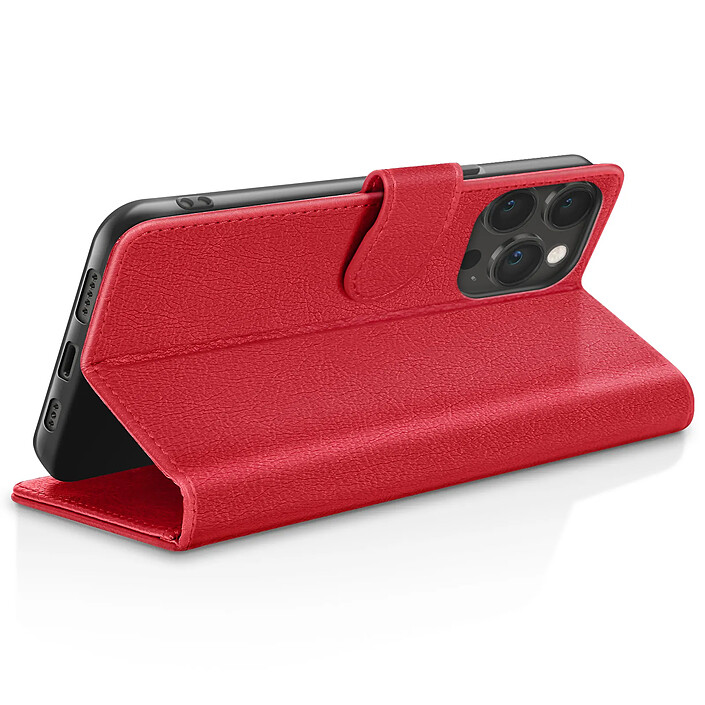 Avis Zanaé Étui Portefeuille pour iPhone 13 Pro Support et Languette Magnétique Rouge