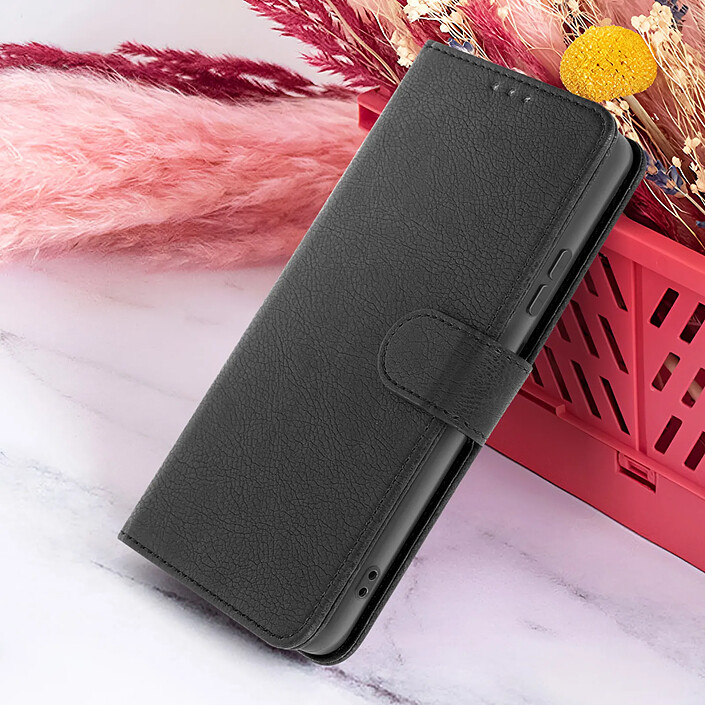 Zanaé Étui Portefeuille pour Xiaomi Mi 8 Lite Support et Languette Noir pas cher