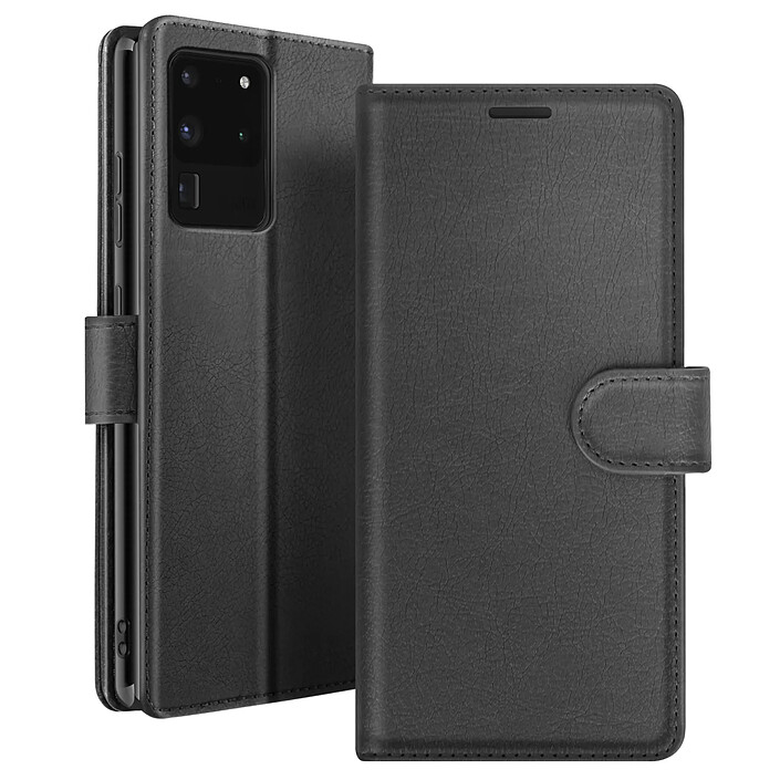 Zanaé Étui Portefeuille pour Galaxy S20 Ultra avec Support et Languette Magnétique Noir
