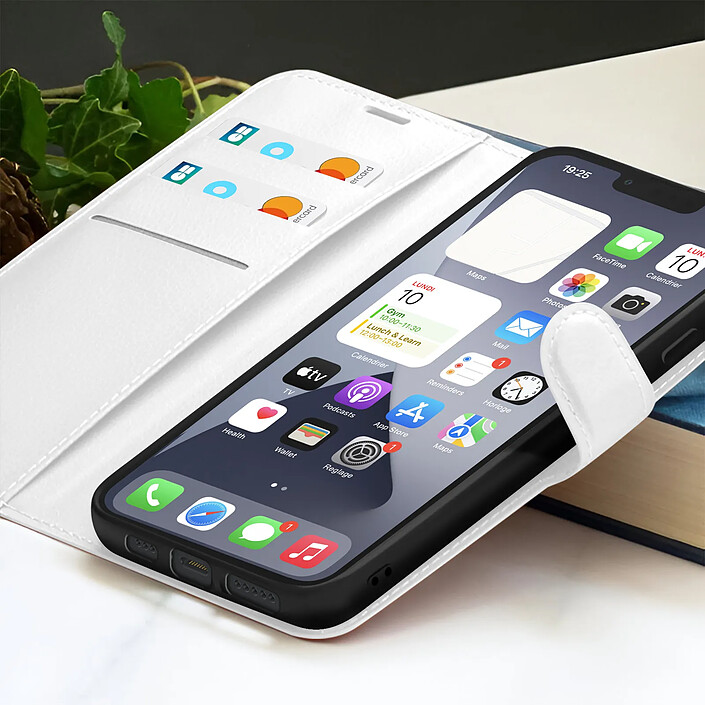 Acheter Zanaé Étui Portefeuille pour iPhone 13 Pro Max Support et Languette Magnétique Blanc