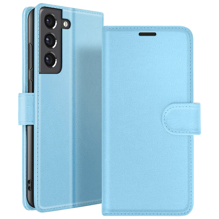 Zanaé Étui Portefeuille pour Galaxy S21 FE 5G avec Support et Languette Magnétique Bleu clair