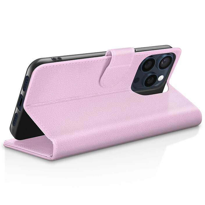 Avis Zanaé Étui Portefeuille pour iPhone 15 Pro Fonction Support et Languette Magnétique Rose