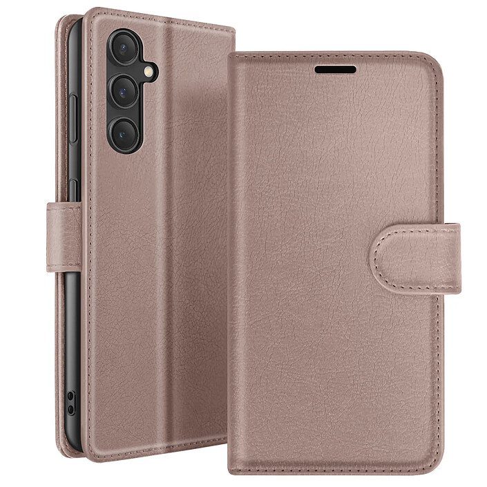 Zanaé Étui Portefeuille pour Galaxy S23 FE Fonction Support et Languette Magnétique Taupe