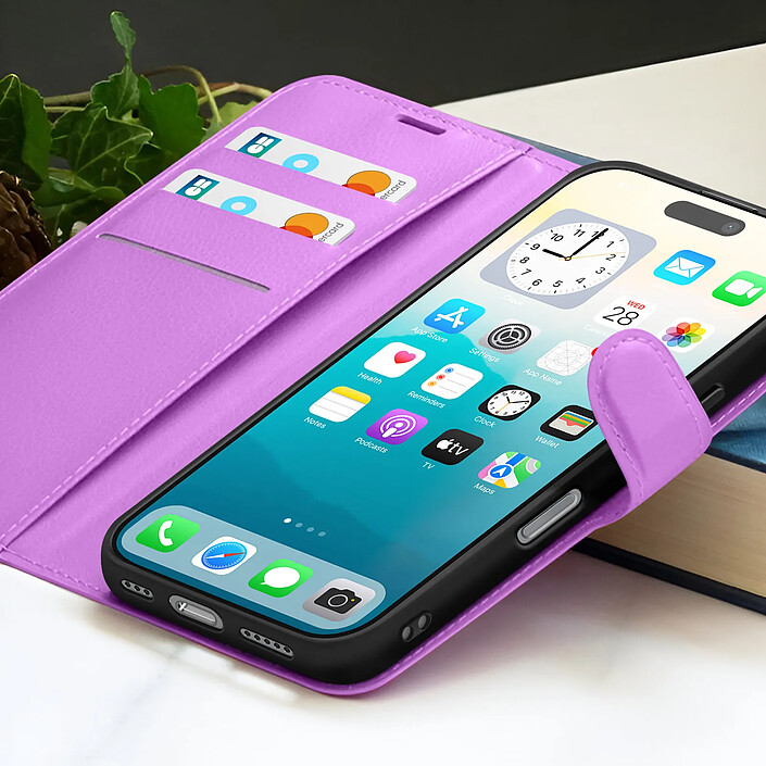 Acheter Zanaé Étui Portefeuille pour iPhone 17 Pro avec Support et Languette Magnétique Violet