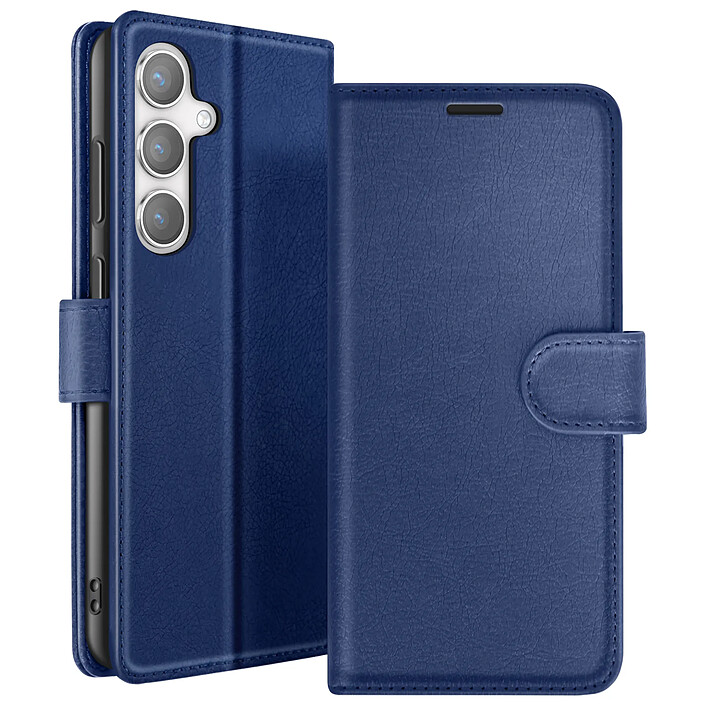 Zanaé Étui Portefeuille pour Galaxy S24 Plus avec Support et Languette Magnétique Bleu nuit