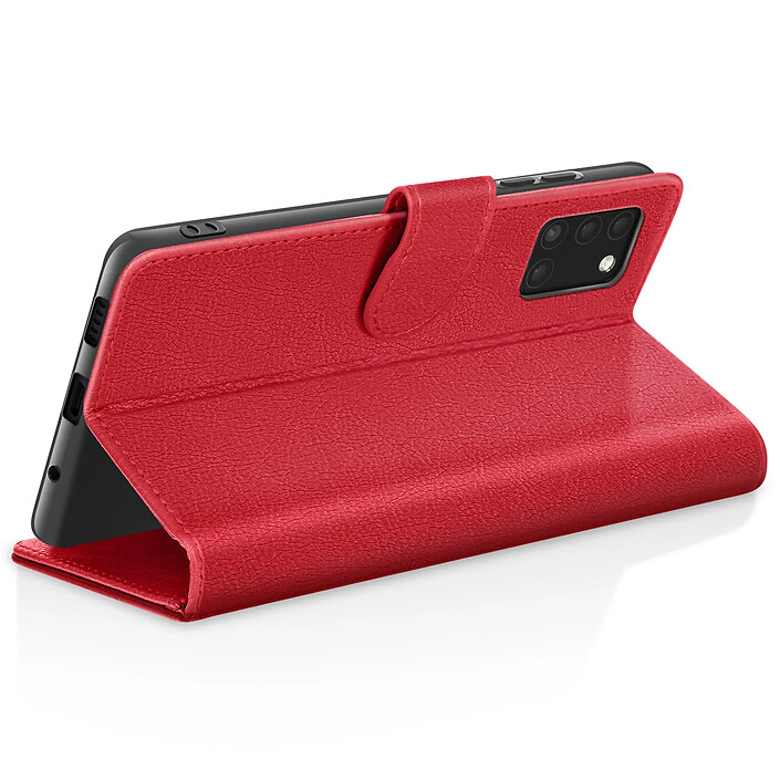 Avis Zanaé Étui Portefeuille pour Samsung A31 Support et Languette Magnétique Rouge