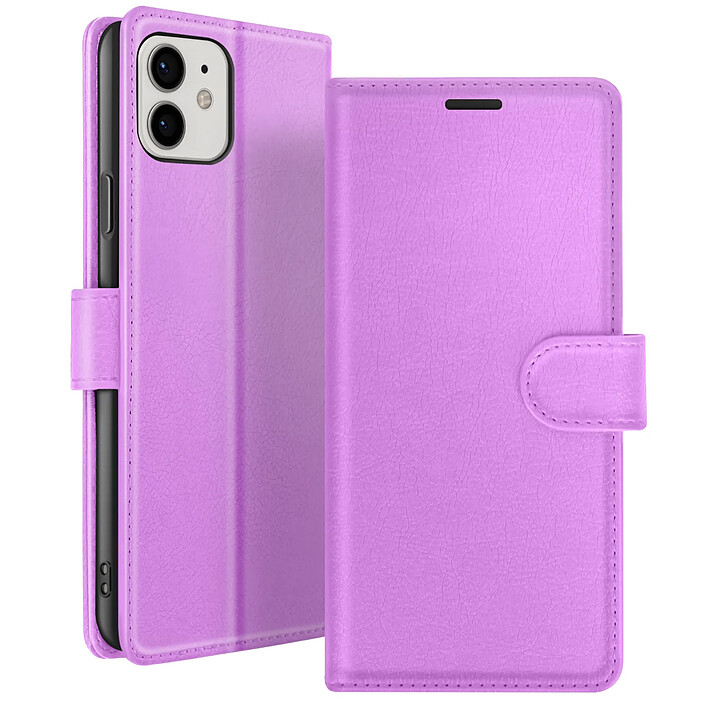 Zanaé Étui Portefeuille pour iPhone 12 et 12 Pro Support et Languette Magnétique Violet