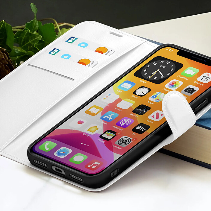 Acheter Zanaé Étui Portefeuille pour iPhone XR avec Fonction Support et Languette Magnétique Blanc