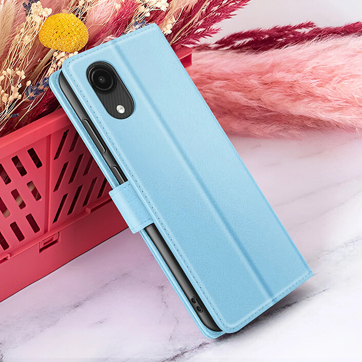 Zanaé Étui Portefeuille pour Galaxy A03 Core avec Support et Languette Magnétique Bleu clair pas cher