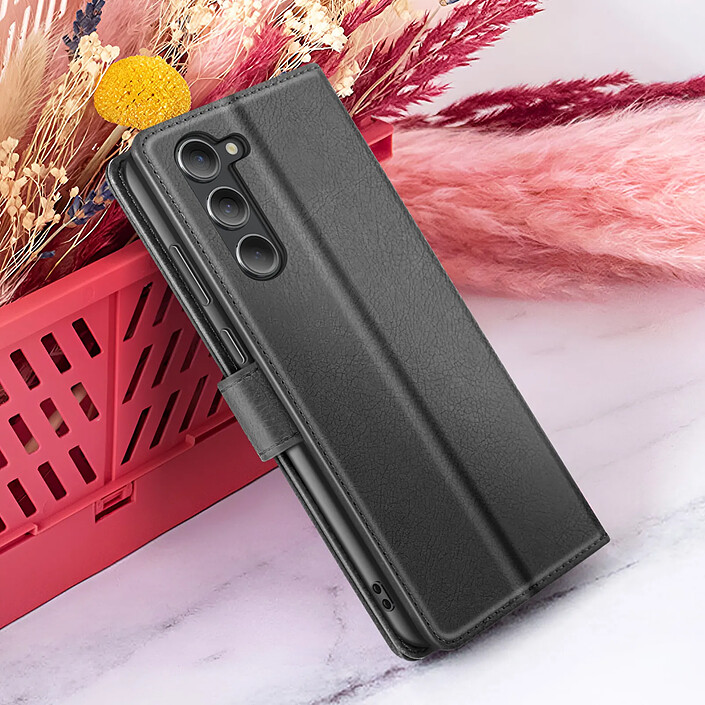 Zanaé Étui Portefeuille pour Galaxy S23 Plus avec Support et Languette Magnétique Noir pas cher