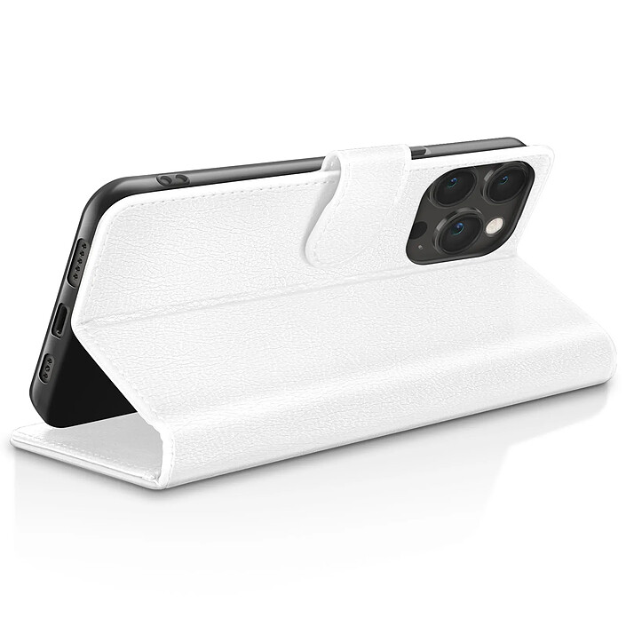 Avis Zanaé Étui Portefeuille pour iPhone 13 Pro Max Support et Languette Magnétique Blanc