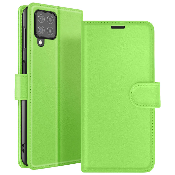 Zanaé Étui Portefeuille pour Galaxy M22 / M32 / A22 Support et Languette Magnétique Vert