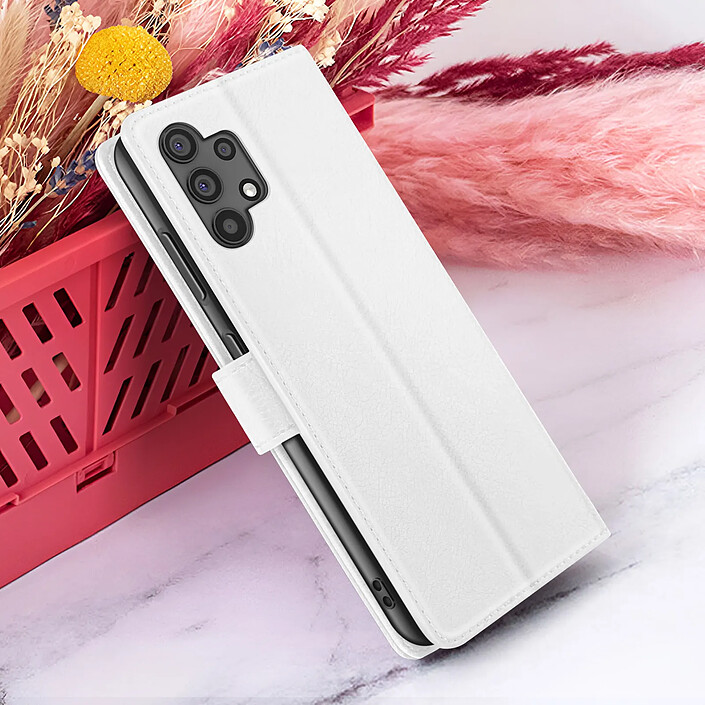 Zanaé Étui Portefeuille pour Galaxy A32 4G avec Support et Languette Magnétique Blanc pas cher