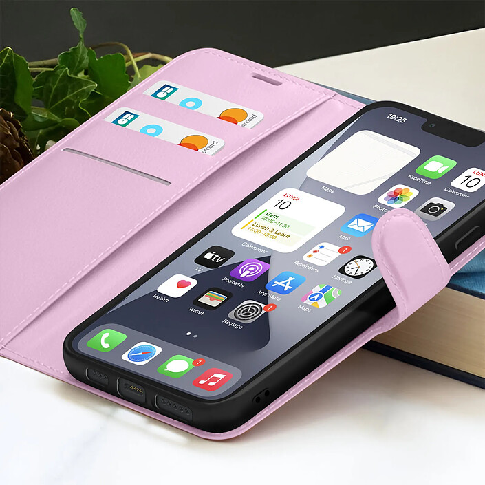 Acheter Zanaé Étui Portefeuille pour iPhone 13 Pro Support et Languette Magnétique Rose
