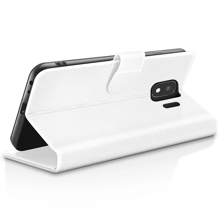 Avis Zanaé Étui Portefeuille pour Samsung J4 Support et Languette Magnétique Blanc